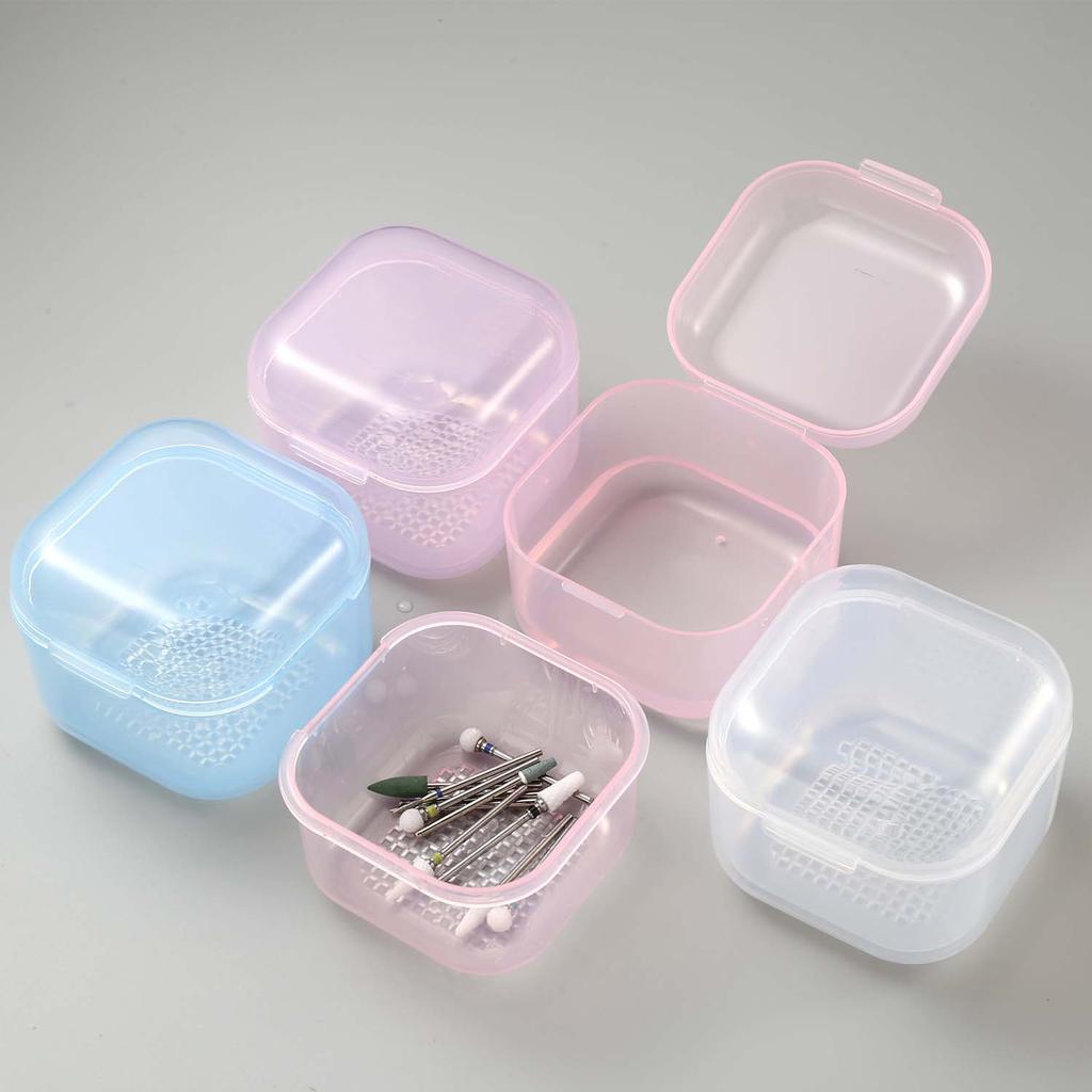 Nail Drill Bits Disinfection Box Double Layer Filtration Cleaning Box Manicure Storage Case Nail BrushCleaningContainer Nail Box
