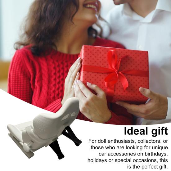 Car Seat Vent Clip 3D Printed Auto Vent Clip Clip-on Car Vent Decoration Mini Seat with Belt for Doll Car Interior Decor