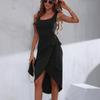 Summer Hot-selling Long Dress Trend Hottie Irregular Straps Split-ended Sexy Dress