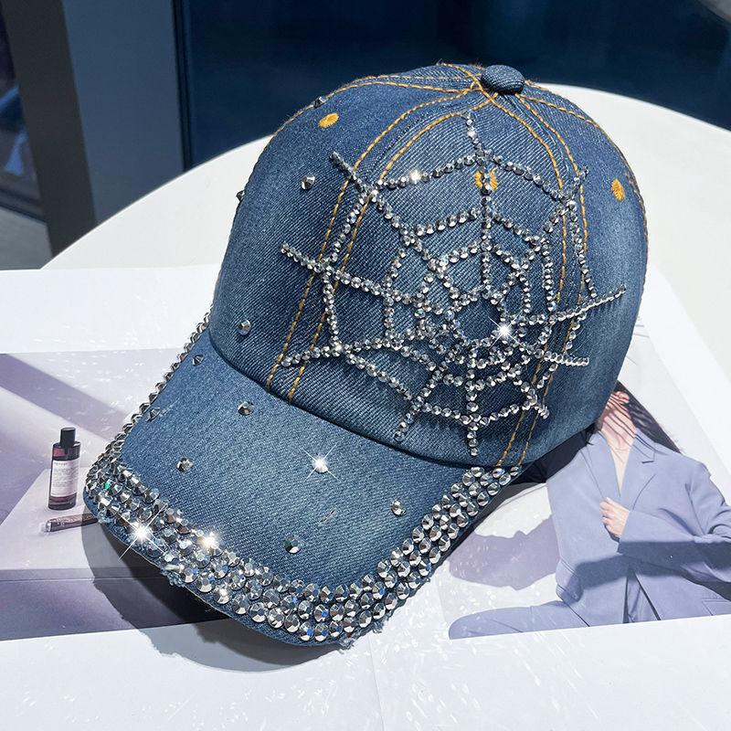 

Женская модная джинсовая бейсболка со стразами, регулируемая ковбойская шляпа с блестящими звездами, повседневная солнцезащитная шляпа с солнцезащитным козырьком на открытом воздухе на лето 55-59CM