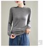 Damen Schwarzes Tencel Merino Wolle Slim Fit Langarm Baselayer Oberteil - Semi-High Neck, Herbst/Winter 2025 Kollektion.