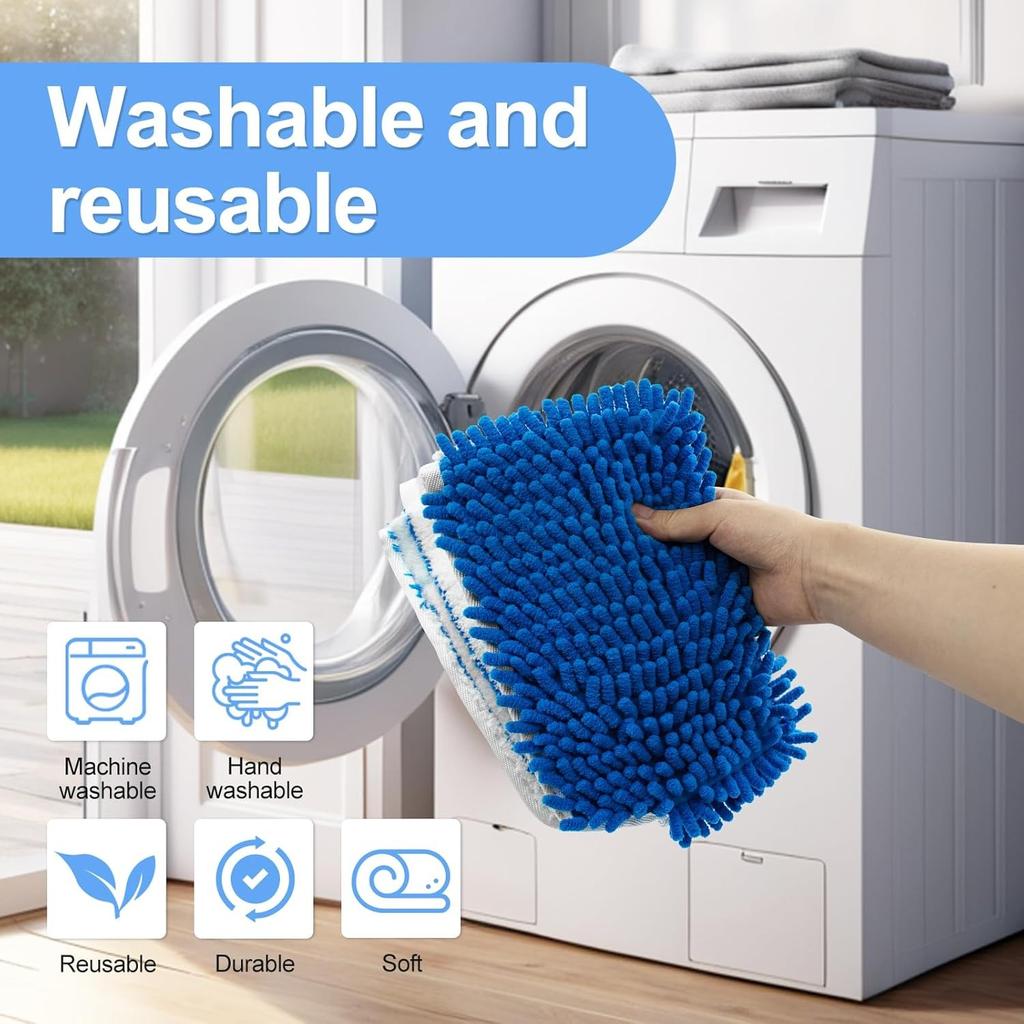 3 Pack Mop Heads Replacements Compatible for Ocedar Dual-Action Microfiber Flip Mop, Double Sided Mop Replace Head Mop Refills with Microfiber