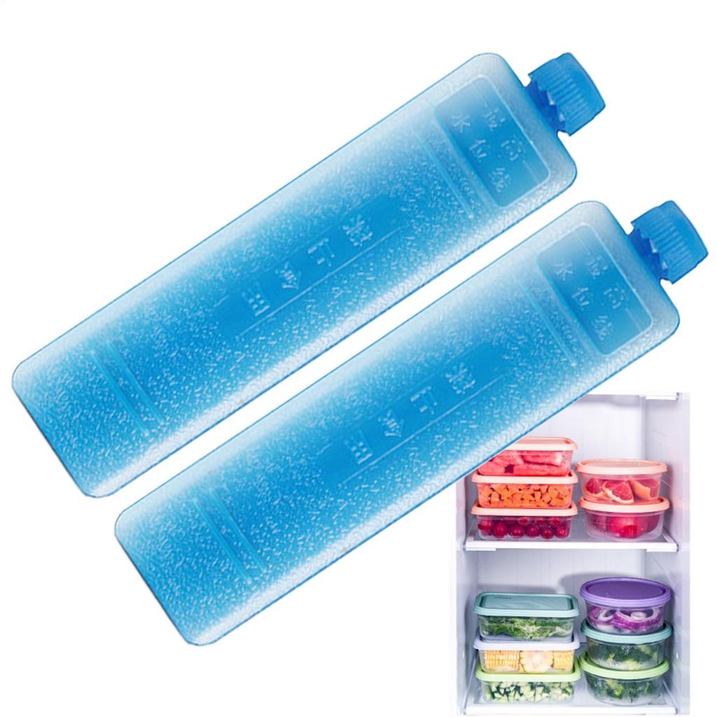 2pc Reusable Gel Freezer Pack Refrigerator Ice Blocks Ice Crystal Box Cold Pack Picnic Fresh Food Cooler Water Injection Box