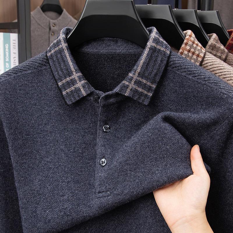 New Arrivals: Men's 100% Pure Wool Thickened Pullover - 400g Winter Sweater for Middle-Aged and Elderly
