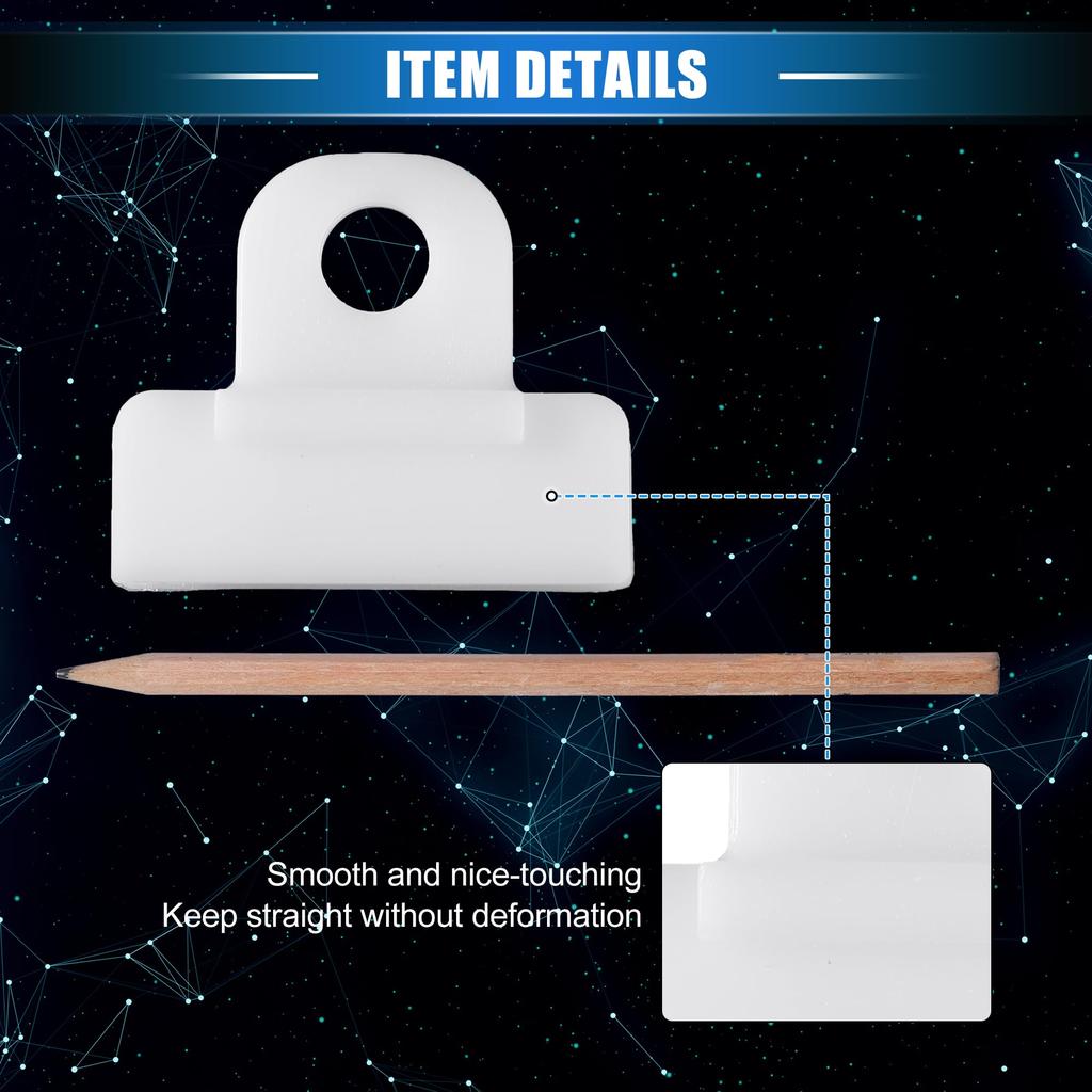 VekAuto Set of 4 Window Door Glass Channel Retainer Clips 1.54"x1.30"x0.47" Glass Regulator Holder Sash Clips Durable Plastic White