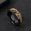 Hot Selling Atmospheric Roman Character Rotatable Chain Stripe Ring