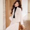 Spring/Autumn 2026 Women's Gray Suit Jacket and Pleated Skirt Two-Piece Set