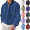 Beliebter Herbst Langarm V-Ausschnitt Herren Revers Lockerer Pullover Herrenbekleidung