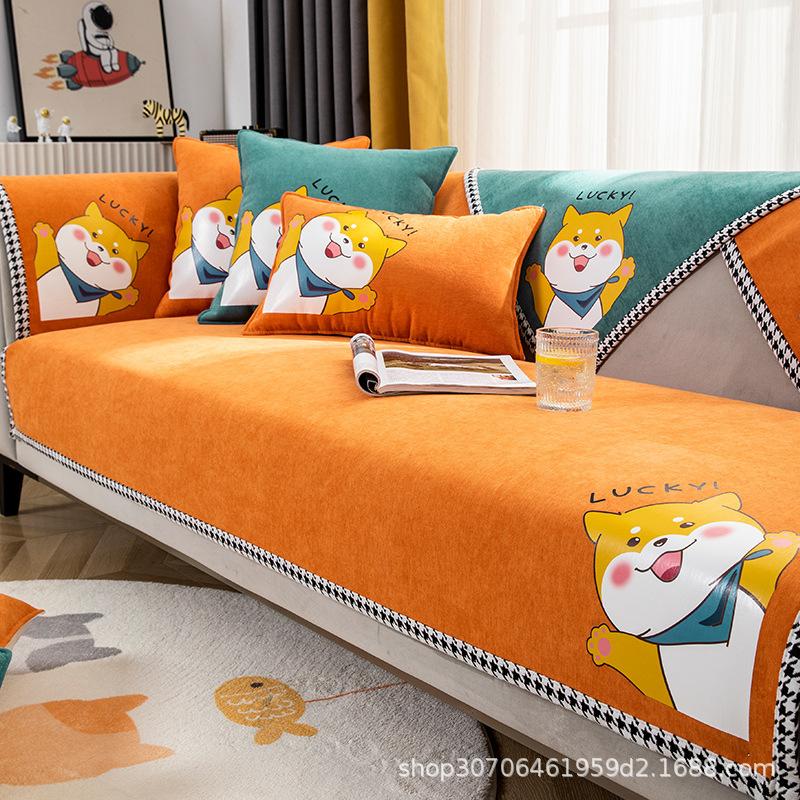 New Sofa Cushion Universal In All Seasons Nordic Simple Non-Slip Chenille Light Luxury Cover Cloth Seat Cushion