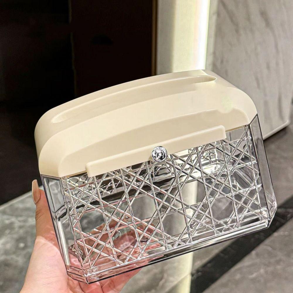 Anti-slip Bottom Tissue Box Light Luxury Napkin Case Transparent Facial Tissue Containers  Kitchen