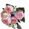 9 Head Philipos Rose Artificial Flowers Small Bouquet 30cm Silk Fake Flowers for Home Decor Wedding Decoration, 1pc