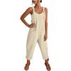 Tute primaverili da donna con spallino regolabile, colore vintage, senza maniche, pantaloni con tasche