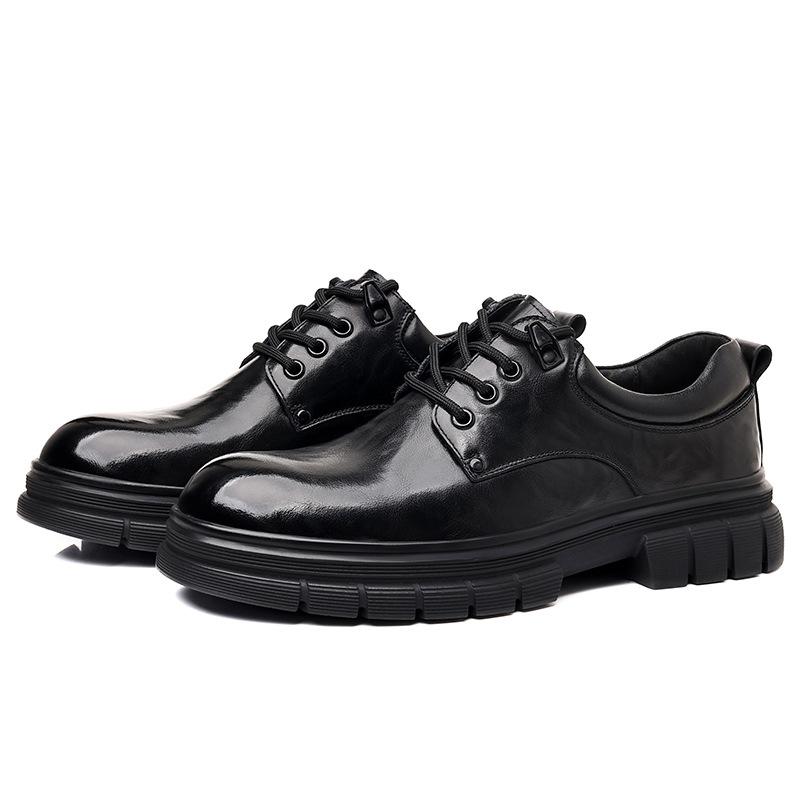 Autumn New Hand-scratched Men's Shoes First Layer Cowhide Big Head Martin Shoes Platform Business Casual Leather Shoes Men's High-end
