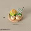 5 Pezzi Casa delle Bambole Simulazione Mini Pane Dim Sum Bevanda con Tavola Decorazione Tè Pomeridiano Progettato Per Bambini Gioco di Finzione Giocattoli