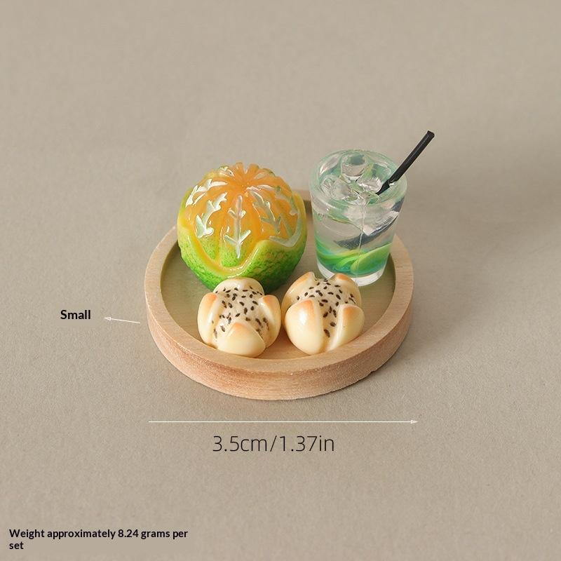 

5Pcs Dollhouse Sumilation Mini Bread Dim Sum Drink Featuring Board Afternoon Tea Decoration Designed For Kid Pretend Enjoy Playthings