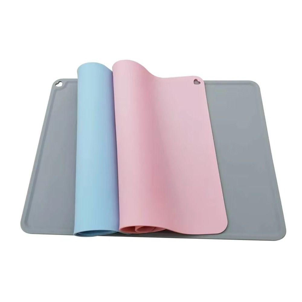 Portable Waterproof Pet Mat Silicone Easy Clean Food Bowl Cushion Durable Non-Slip Dog Feeding Tray for Dogs Cats