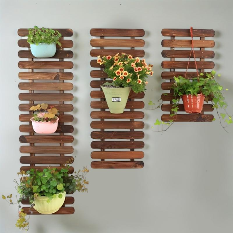 1/2/3pcs Solid Wood Flower Frame For Indoor Outdoor Plants Large Planters Rack Bohemian 30x30cm