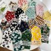 56cm Soft Retro Soft Cotton Square Scarf for Women Neckerchief Cotton Headscarf Floral Printed Small Scarf Hijabs