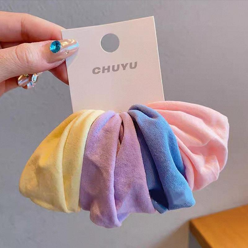 4pcs/set High Elasticity Colorful Wider Elastic Hair Bands For Children Girls Hair Tie Scrunchie Rubber Bands Hair Accessories