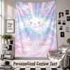 Custom Tapestry Wall Hanging, Cinnamoroll Personalized Name Text Home Wall Decor