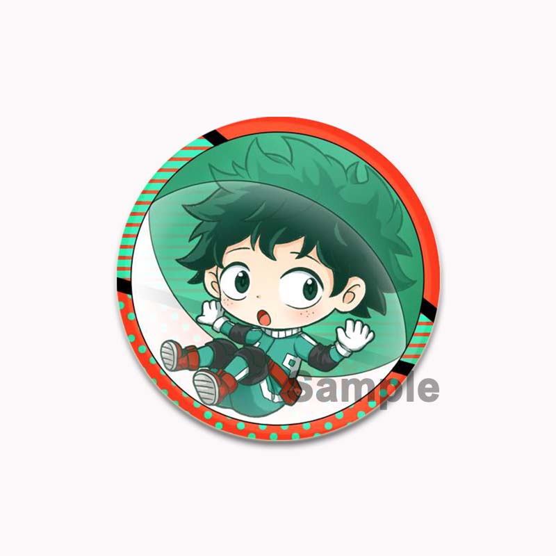 32/44/58mm Anime My Hero Academia Brooch Midoriya Izuku Bakugou Katsuki Todoroki Shoto Cartoon Badge Accessories Jewelry Gift Handmade Round Pins