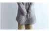Diamond Quilted Chinese Style Women's Mid-Length Cotton Jacket - Retro, Simple, and Versatile