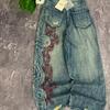 Retro Streetwear Kalhoty Y2K Výšivka Volné Džíny Hip Hop Harajuku Dámské Ležérní Prané Oprané Kalhoty po celé délce