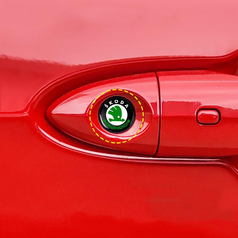 2/5/10Pcs 14MM Remote Car Key Stickers Emblem Accessories for Skoda S Skoda Kodiaq Fabia Kamiq Karoq Octavia 3 A5 A7 Scala R Accessories