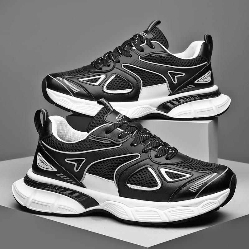 Large Size Men's Shoes Breathable and Versatile Platform Dad Shoes Men's New Mesh Sports Casual Running Shoes
