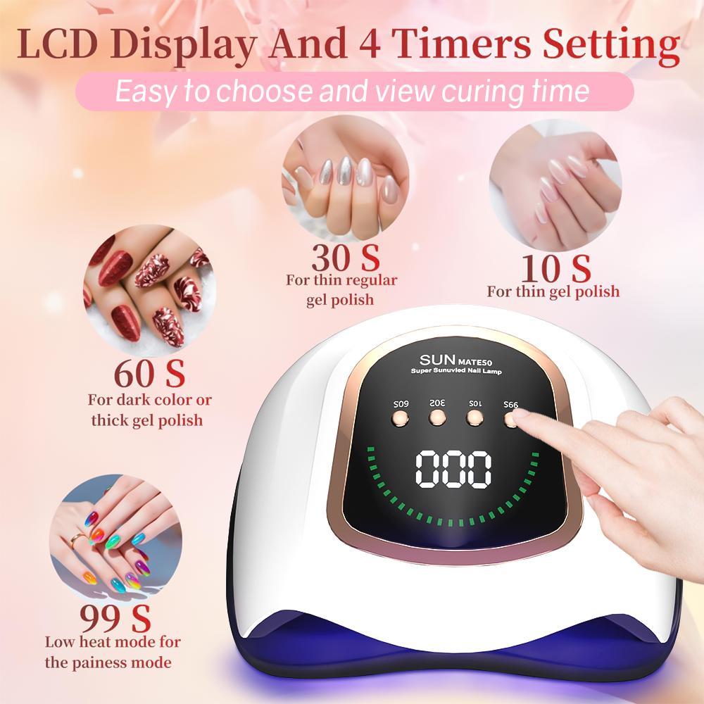 DianaBeauty UV Nail Lamp 380W Nail Dryer with 4 Timer Settings and LCD Display Professional UV Lamp for Manicure Nail Tools