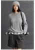 Cashmere Women's Round Neck Brushed Knit Sweater - 2025 Autumn/Winter Collection.