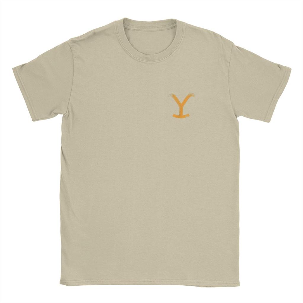 Yellow Stones Dutton Ranch Men's T Shirts Train Station US TV Shows Tee Short Sleeve Crewneck T-Shirts 100% Cotton Merchandise