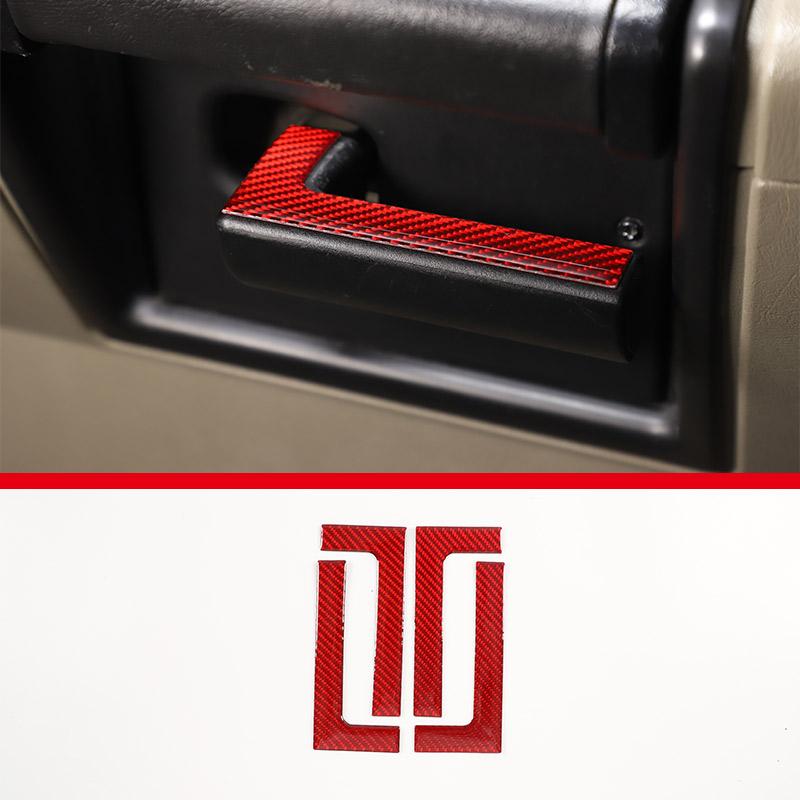 Red Soft Carbon Fiber Door Handle Steering Wheel Gear Shift Trim Cover Stickers Fit For Hummer H2 2003-2007 Interior Accessories