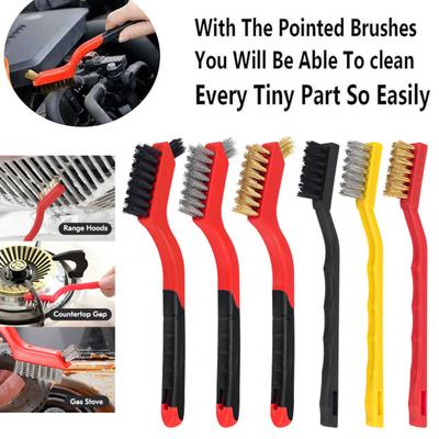 6 Teile/satz Schmale Raum Draht Pinsel Set Ergonomische Lange Griff Borsten Reinigung Pinsel