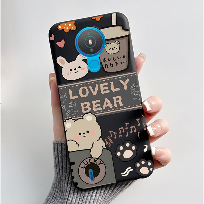 Cute Case For Nokia 1.4 / Nokia 1 / Nokia 1 Plus Capa Printing Shell Protective Cover Soft Silicone Cartoon Black Casing Fundas