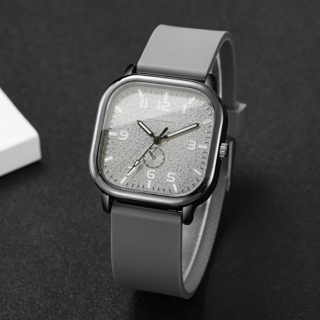 Fashion Square Women's Watch Casual Silicone Strap Quartz Watches Sports Wristwatch For Men Women Students
