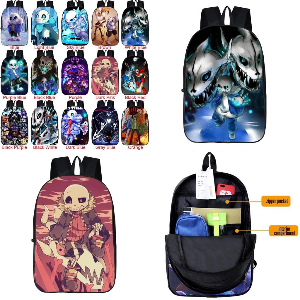 Durable 17-inch Undertale Sans Backpack For Kids With Adjustable Straps And Stylish Design