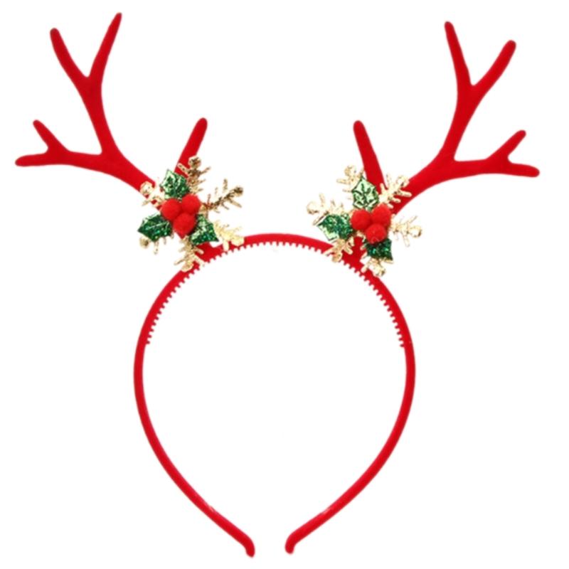Christmas Reindeer Headband for All Age Party Accessories Deer Horn Hairhoop Festival Hairband Seasonal Costume Headwear