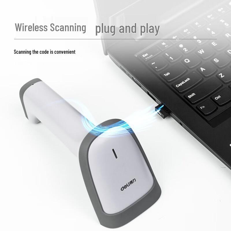 Deli 14881S Wireless 1D Barcode Scanner