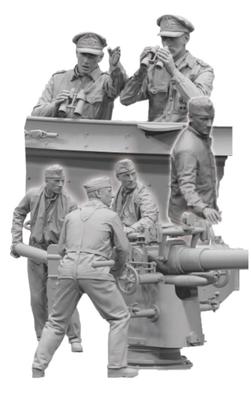 Border Model 1/35 Deutsche Marine U-Boot Besatzung & Kommandant Set von 6 Resin-Bausatz BR002 Geformte Farbe