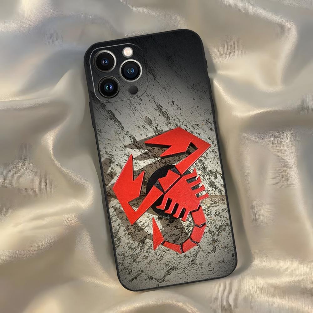 ABARTH Italy Car Phone Case for Iphone 16 15 14 13 12 11 Pro Max Xr X Xs Mini 8 Plus SE 2022 Black Soft Silicone Cover