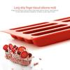 Long Strip Finger Biscuit Silicone Mold 8 Holes Oven Cake Mould Bakeware Fingers Puff Ice Cube Tray Bakeware Moulds