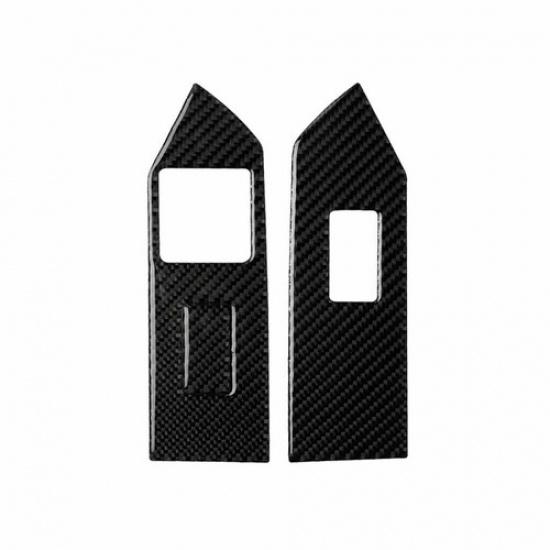 Carbon Fiber Window Lift Switch Panel Trim Cover Fit for Ford Mustang 2009-13