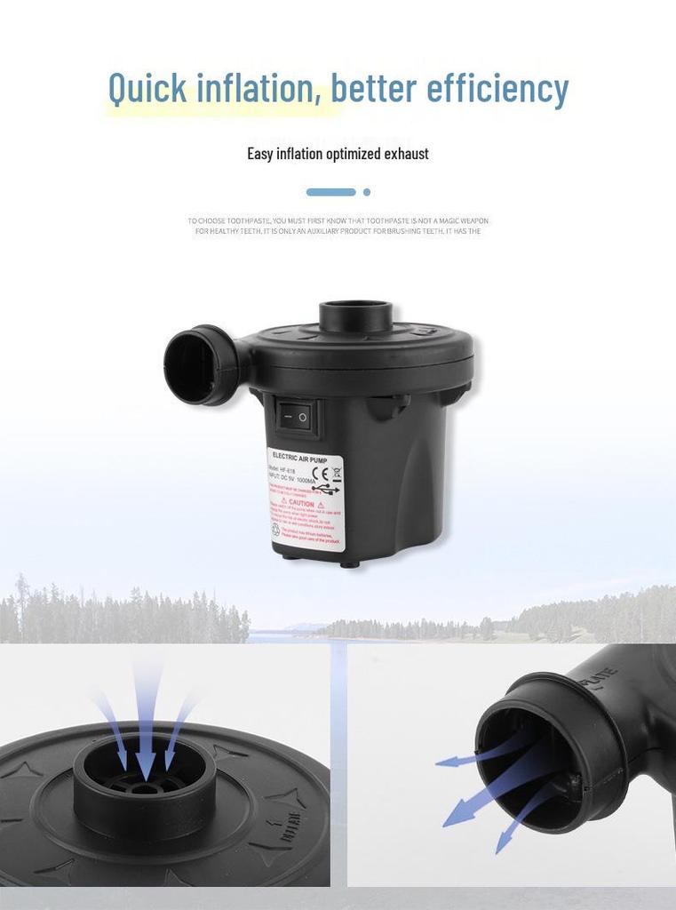 Portable Electric Pump for Inflating/Deflating Air Mattresses, Swimming Rings, and Outdoor Gear