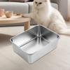 Stainless Steel Litter Box, Portable Pan High Sided Rustproof Non Nonstick Easy To