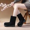Ugly cute Paris snow boots 2024 autumn and winter new thick-soled design big head velvet thickened warm short boots women's tide