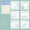 6pcs Children's Stencils Cartoon Animal Pattern Drawing Template Notebook Graffiti Student School Supplies