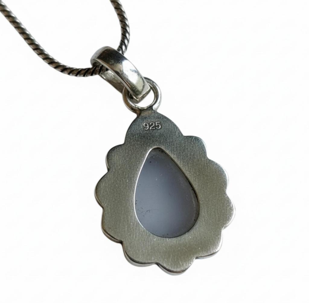 Rainbow Moonstone Pendant, 925 Solid Sterling Silver, Floral Bezel Pendant, Pear Shape Gemstone Necklace Pendant