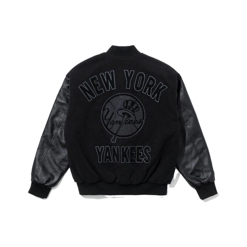 New Era Color Block Single Breasted Loose Baseball Jacket Unisex jackets 13783697