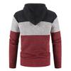 Männer Mit Kapuze Pullover Mantel Farbe Block Langarm Kordelzug Slim Fit Herbst Winter Plüsch Futter Strickjacke Pullover Streetwear